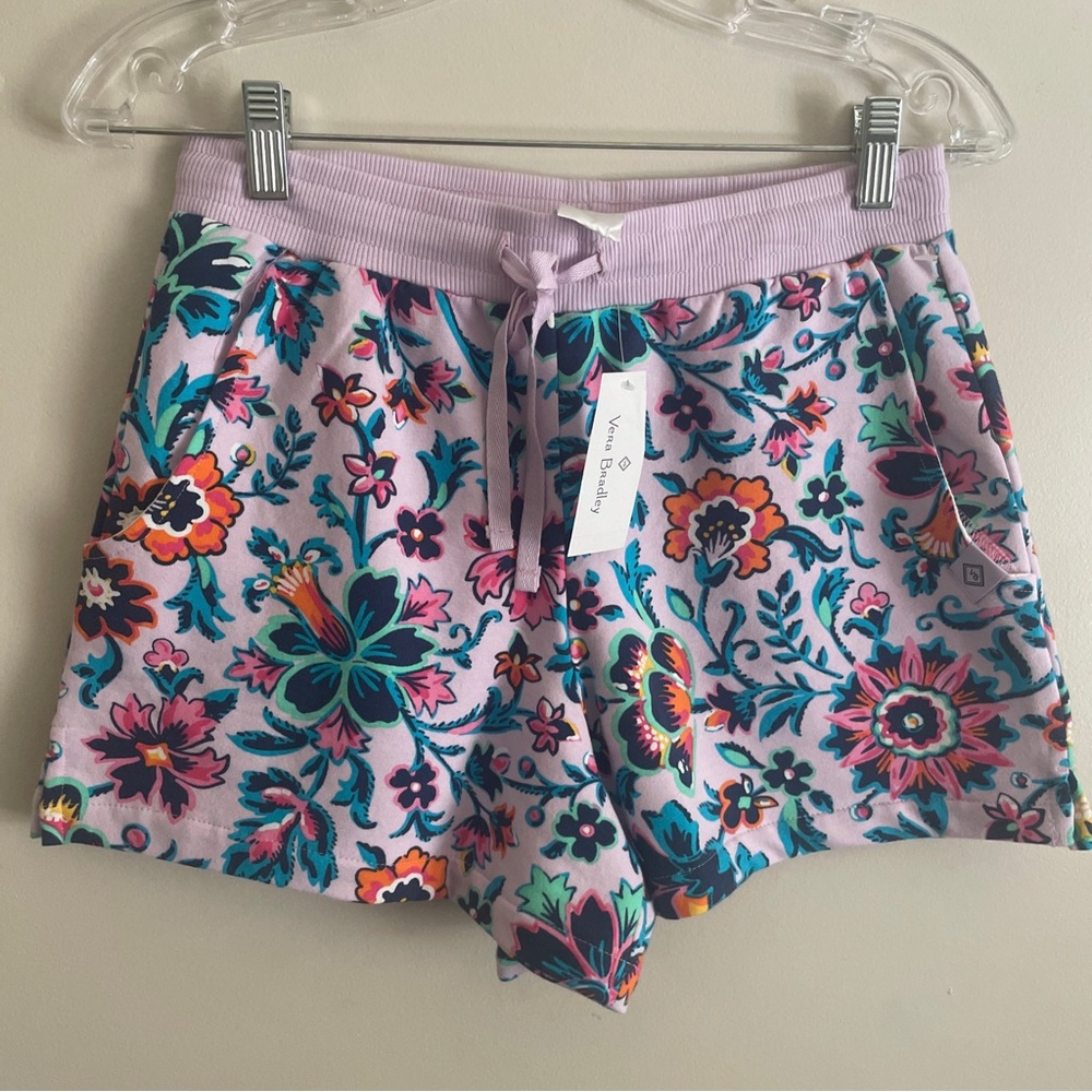Vera Bradley Womens NWT Cloud Vine Lavender French Terry Shorts Reg. $45 Sz 2 XS